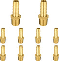 (Pack of 10) EFIELD Brass Hose Barb Fitting Adapter, 1/2" Barb x 3/8" NPT Male Pipe Fitting,(BARB012)
