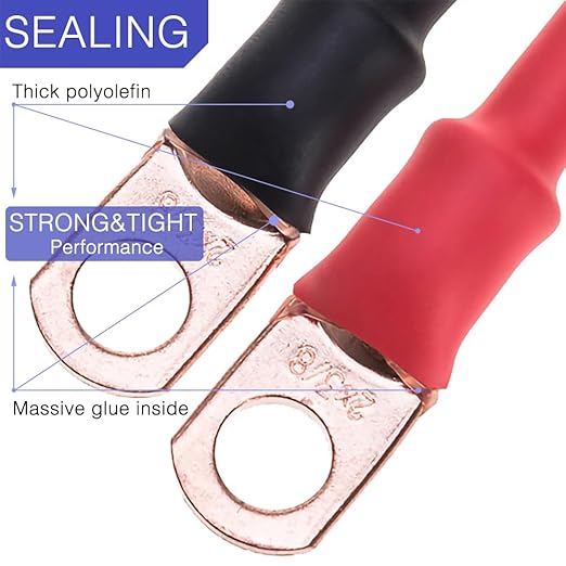 74PCS 1 3/4 1/2 3/8 Inch 3:1 Heat Shrink Tubing Assortment Kit Double-Wall Adhesive Lined Marine Grade Industrial Heat-Shrink Wrap Wire Tubing Black Red