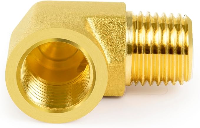 ChillWaves Brass Pipe Fitting, 90 Degree Barstock Street Elbow 3/8" NPT Female x 3/8" NPT Male Thread Adapter(5-PACK)