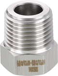 METALLIXITY 1PCS 1/2" Male NPT x 3/8" FeMale NPT Thread 304 Stainless Steel Hex Bushing Extension Tube Adapters Convert for Water Tub Spout/Shower