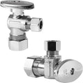 HeSun 50-PCs Pex Angle Stop Valve, 1/2" Nominal (5/8"OD) Compression x 3/8" OD Compression, 1/4 Turn Shut Off Valve for Bathroom,PEX Chrome Plated Brass