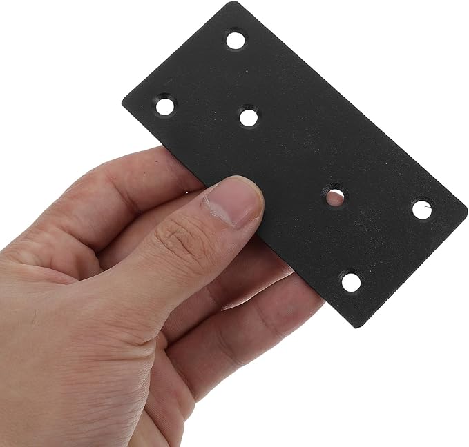 6 Sets Stainless Steel Straight Flat Brackets with Screws for Furniture Repair Fixing Corner Brackets and Shelf Mending Plates Metal Brace Kit for Wood Support and Reinforcement