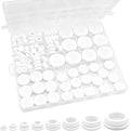 125Pcs White Rubber Plug Box, Silicone Tool Various Sizes of Round Hole, Rubber Plugs for Round Holes, Silicone Plugs Suitable for Furniture Car Wiring