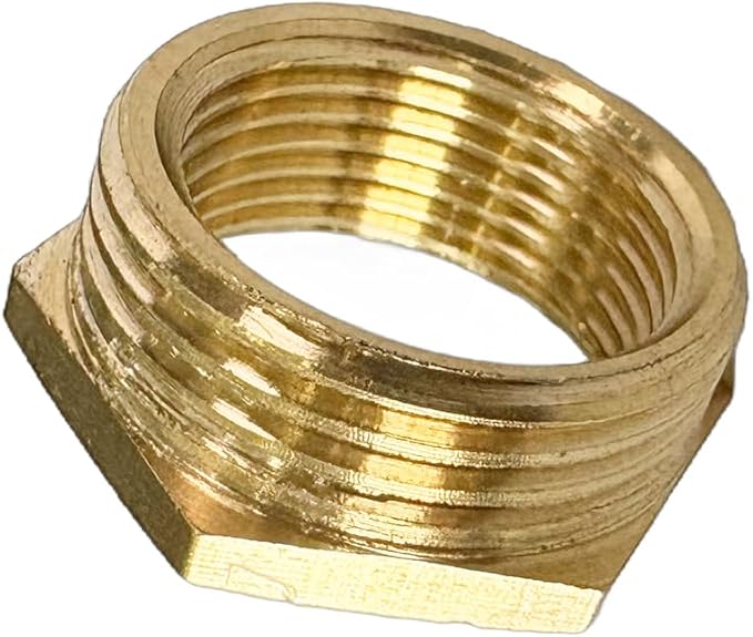 1" NPT Male x 3/4" NPT Female Brass Reducer Hex Bushing Threaded Pipe Fitting Reducing Adapter Pack of 2