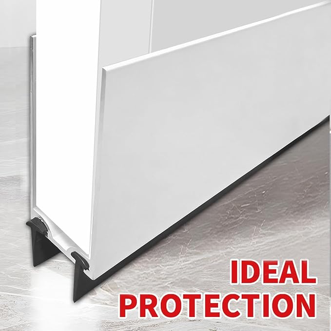 1" x 36" White Aluminum Storm Door Sweep Replacement Weatherproof Bottom Seal for Security Doors (2, Black)