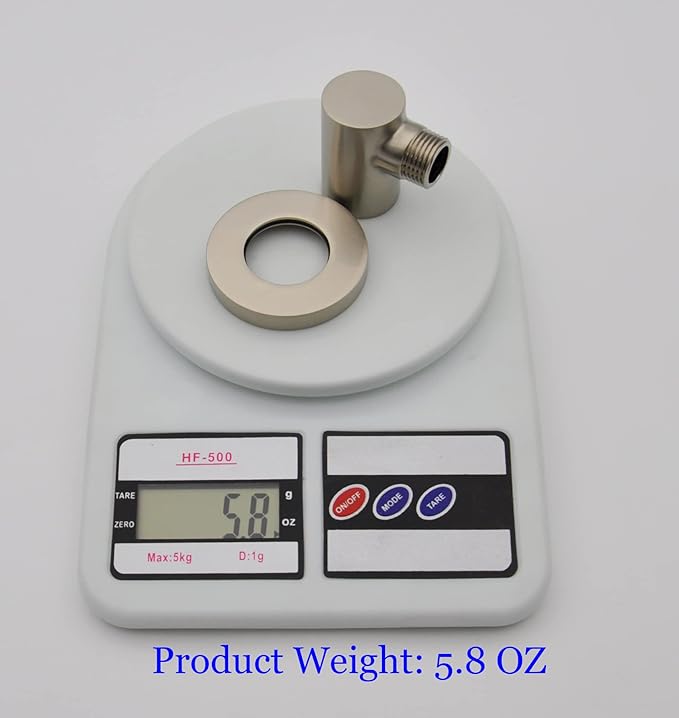 Aquaiaw Wall Supply Elbow with O-Ring Flange, Tapered 1/2 NPT Female Inlet, Solid Brass Wall Union, Round Water Supply Elbow, PVD Brushed Nickel, G1/2 Outlet