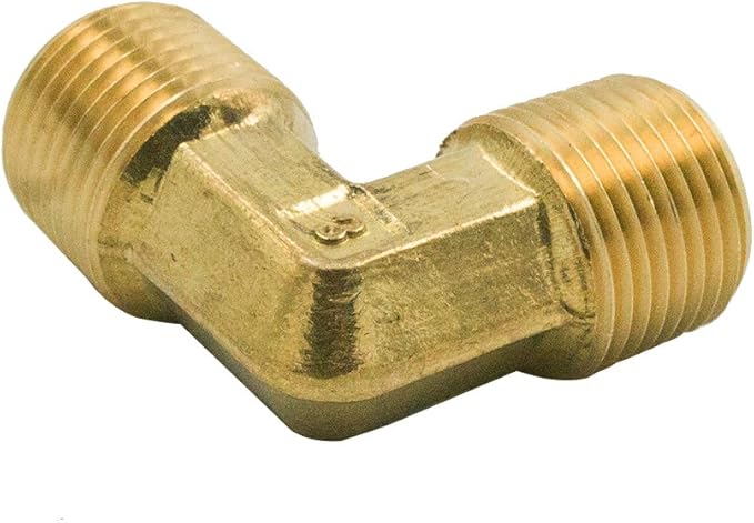 Legines Brass PIpe Fitting, Forged Male 90 Degree Elbow, 1/2" NPT Male x 1/2" NPT Male, Pack of 2