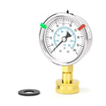 0-100PSI Stainless Steel Water Pressure Glycerin Filled Gauge, 2.5" Dial Size, 3/4" Brass Female Lower Mount, with Sealing Ring, Home Water Pressure Tester (with Range Mark Pointer)
