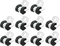 uxcell 1/4"(6mm) Cable Clamp, 304 Stainless Steel Rubber Cushioned Insulated R Shape Metal Clamp Tube Holder for Pipe Hose Wire Cord Installation 10Pcs