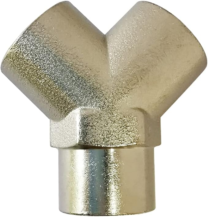 Brass Nickel Plated Pipe Fitting Wye Tee 3 ways Connector 1/4" NPT Female x 1/4" NPT Female x 1/4" NPT Female, Pack of 2