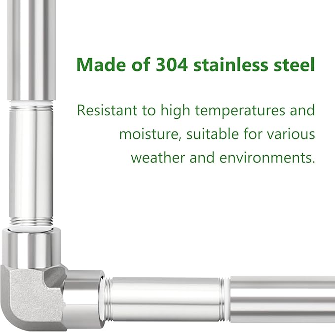 TAISHER 2PCS Stainless Steel Pipe Fittings, 1" BSP Male x 1" BSP Male Threaded, 4" Length Nipple Cast Pipe