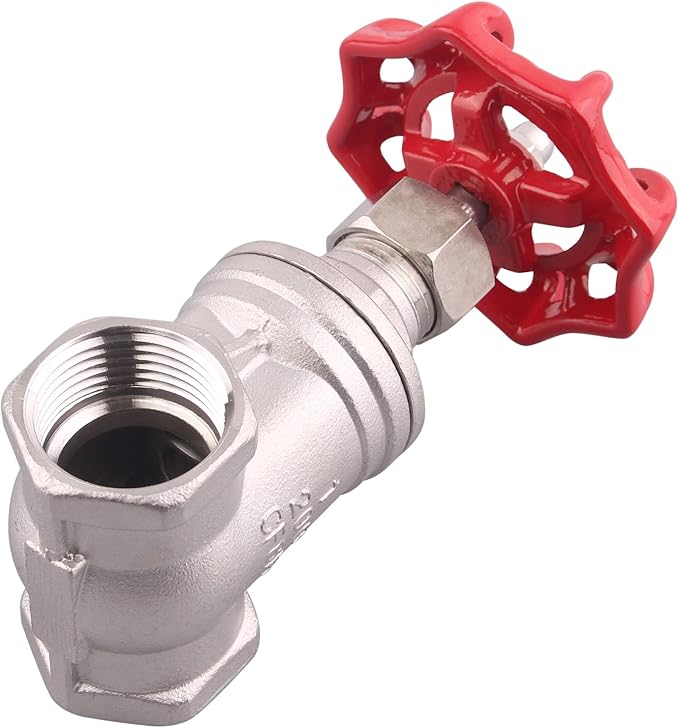 Heavy Duty Gate Valve - 1/2" NPT Stainless Steel Female x Female Thread Rotary Sluice Valve with Wheel Handle 200WOG For Water Oil Gas