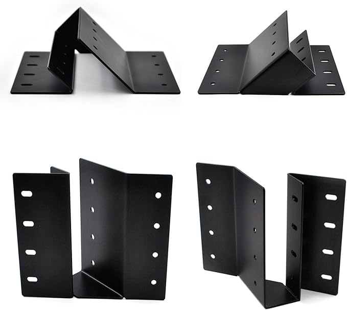 (4-Pack) 2 x 6 Heavy-Duty Steel Joist Hanger Bracket, Skewed Left 45 Degree, Face Mount Rafter Bracket for Floor Deck and Ceiling Trusses