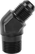 EVIL ENERGY 6AN Male Flare to 3/8" NPT Pipe 45 Degree Fitting Adapter Aluminum Black