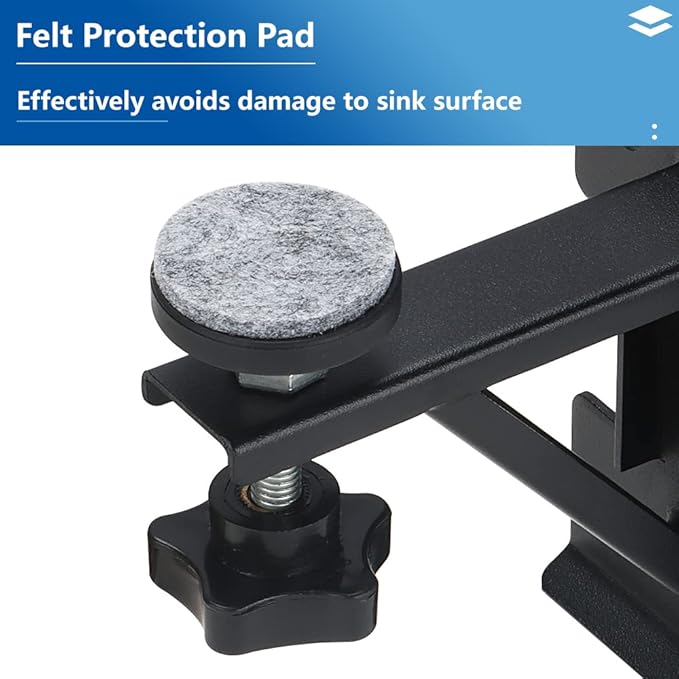 A-KARCK Undermount Sink Brackets for Narrow Cabinet, Sink Repair Kit with Black Coating Prevent Rust, 13 GA Steel Effectively Share Sink Weight(2 PCS)