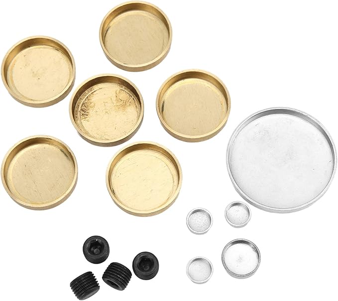 15Pcs Freeze Plug Installation Tool, MPE-108BR Engine Freeze Plug Kit, Brass Engine Expansion Plugs Replacement for Engines 255ci 260ci 289ci 302ci 351ci 1962-2001