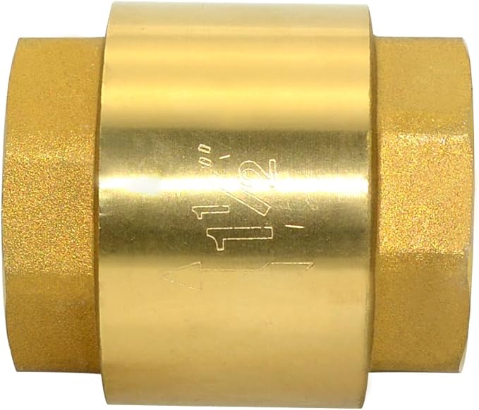 DAN SPEED Brass Check Valve,Female Thread Spring Check Valve,One Way Horizontal Check Valves for Backflow Prevention,Well, Pump, Tank ((DN40) 1-1/2'')