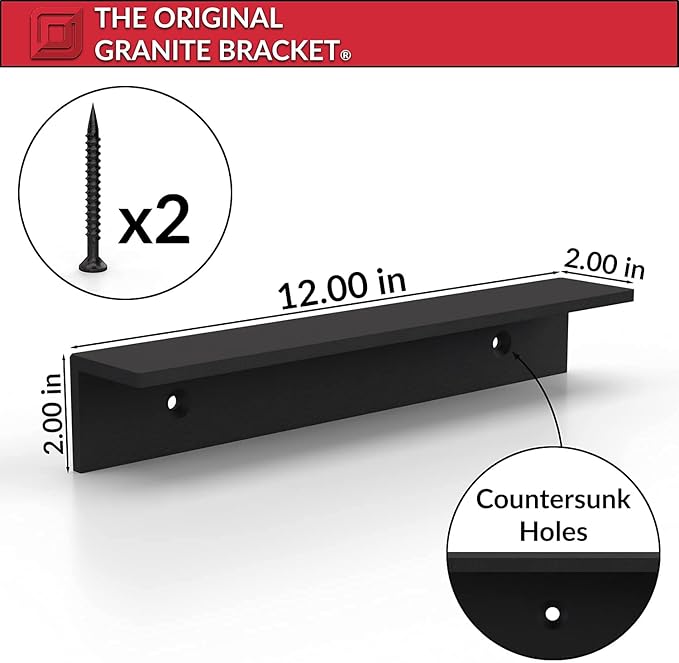 The Original Wall Cleat – Heavy Duty Support Bracket Dishwashers Sink Support Bracket Securing Countertops. – Invisible Wall Mounting Hardware for Secure,Flush Installations.(12 Inches) Aluminum
