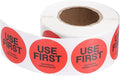 PATIKIL 500 Pcs USE First Stickers, 1.5 inch Round Use First Stickers Food Service Circle Inventory Control Adhesive Labels for Food Service Kitchen Restaurants Retail Storage Date, Red