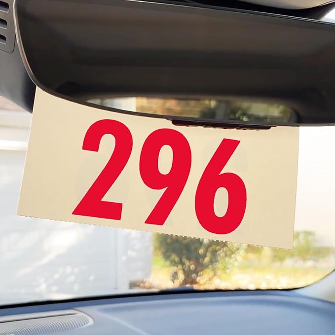 SmartSign 1000-Pack Vehicle Hang Tags, 6" x 7" Double-Sided Car Service Valet Tags with Sequential Numbering 000-999, Dispatch Numbers