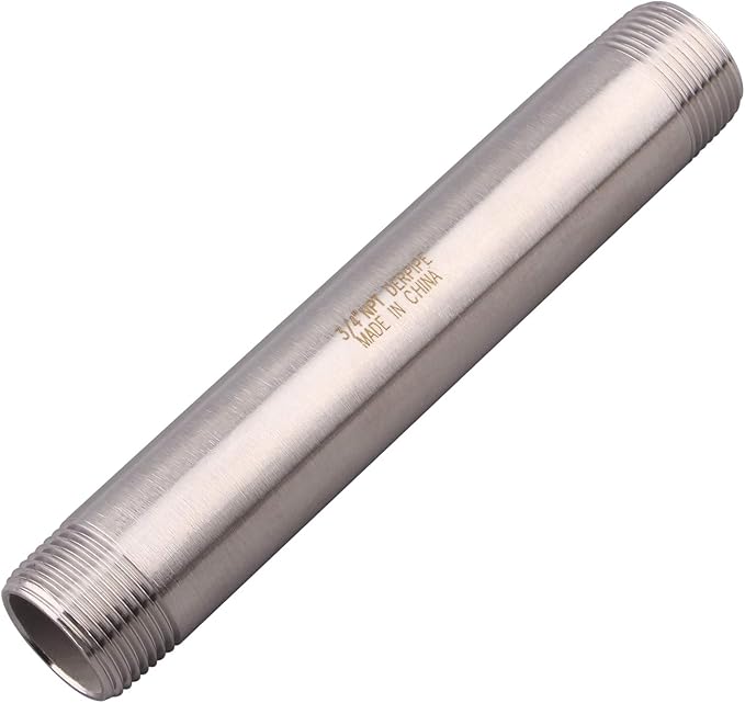 3/4" X 3/4" NPT Male Nipple Stainless Steel 304 Cast Pipe Coupling fitting 6" Length