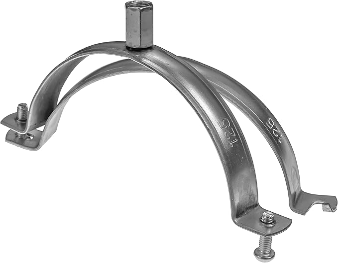 Repa Market 6.3" Inch Galvanized Pipe Hanger - Conduit Mounting Support - PVC Tube Brackets - Metal Pipe Clamps - Tube Wall Mounting Bracket Clamp Holder - 6in Pipe Clamp Fittings
