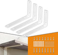 CLT White Shelf Bracket, 8” X 4.3” Quarter Inch (1/4") Thick- Max Load: 440 lb Rustic Industrial Modern Farmhouse Heavy Duty Cold Rolled Steel Bracket for Table Bench, Space Saving DIY, Pack of 4