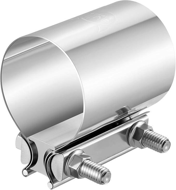 EVIL ENERGY 2.75 Inch Exhaust Clamp,2 3/4" Butt Joint Band Clamp Sleeve Coupler Stainless Steel for Pipes,Mufflers,Catalytic Converters 1PCS