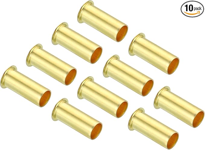 PATIKIL 6mm Tube OD Brass Compression Insert, 10 Pack Insert Tube Support Compression Sleeve Fitting Assortment Kit for Air Water Gas Hose
