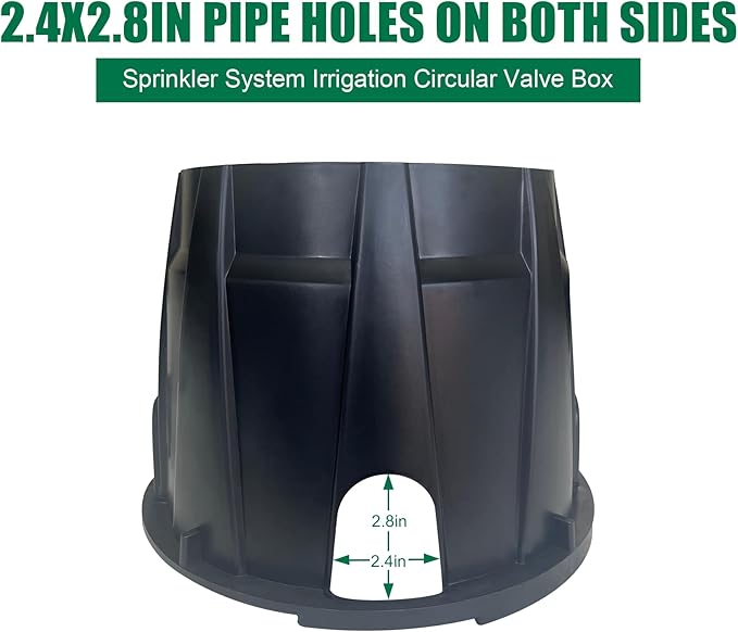 3 Pcs 10 in Sprinkler Valve Boxes, Durable PP Round Irrigation Valve Box for Garden Yard Outdoor Lawn Grassland Ground Farm, Underground Splice Box for Electrical Water Meter Box Green Cover