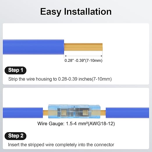 20Pcs Plug-in Quick-Connect Terminal Blocks, 1-in-1-out Wire Connectors, Convenient Wiring KV12, Replaces Electrical Tape (Red Blue Yellow White)