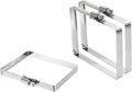uxcell 3Pcs 304 Stainless Steel Rectangular Hose Clamp, Adjustable 3.9 x 3 Inch Square Worm Gear Duct Pipe Tube Clamps for Ducting Bracket Cable Tray Bridge Project Systems, Silver