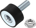 uxcell M6 Rubber Mounts, 1Pcs 20x10mm(DxH) Rubber Cylindrical Anti Vibration Isolator Shock Absorber with Lock Nut for Car Bobbin Generator Air Compressors