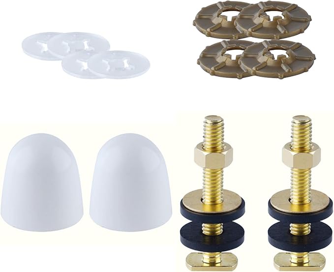 Hibbent Toilet Wax Ring Kit, Toilet Bowl Wax Ring with Brass Closet Bolts, Bolt Caps, PE Flange and Extra Retainers, Thick Wax Ring Gasket for Toilet Bowl- Gas, Odor and Watertight Seal