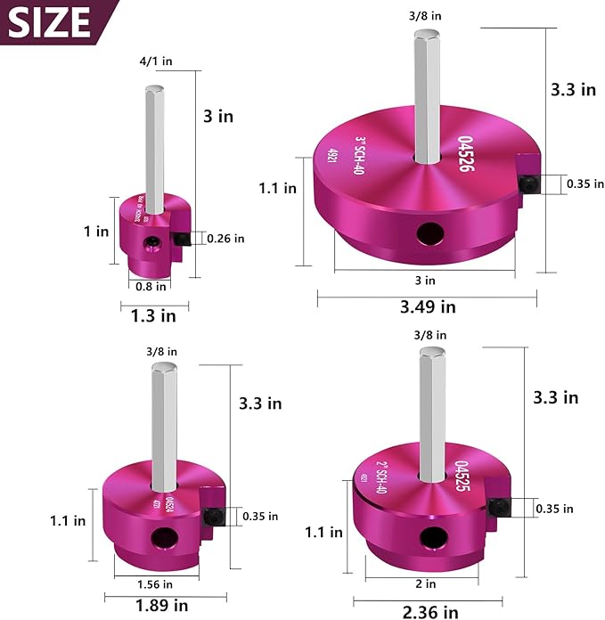 PVC Pipe Reamer Kit,PVC Fitting Saver Hub Socket Saver for Plumbing,Include 3/4", 1.5", 2", 3" Reamers,4-Piece Plastic Pipe Reamer Tool Kit for Sch.40 CPVC ABS Fittings,Fit Standard 1/2" Drills