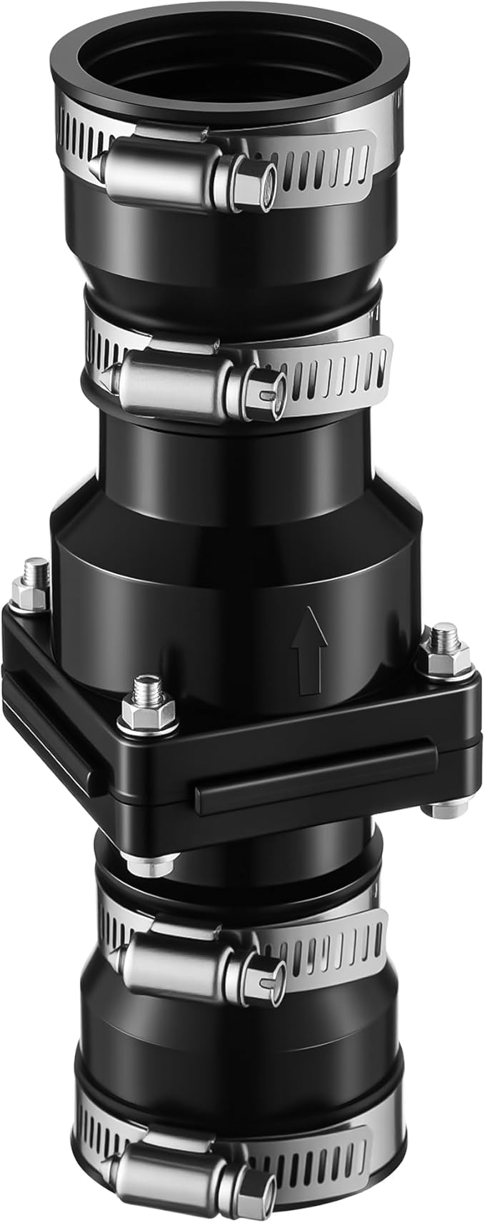 Tellingyou Sump Pump Check Valve Fits 1-1/2 inch or 1-1/4 inch Pipe, Slip On Check Valve with 4 Pcs Stainless Steel Hose Clamps, PVC Flapper Sump Pump Valve Sump Pump Life Expectancy Increase