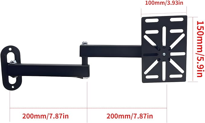 Movable L-Shaped Dome Camera Bracket, Used for Wall-Mounted Installation of Security Dome Cameras, Camera Installation, (Movable L-Shaped Bracket + Wall-Mounted Bracket) (7.8in+7.8in)