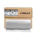 Aluf Plastics 7.8 Micron Clear All Purpose Vapor and Moisture Barrier Sheet Tarp/Drop Cloth - 4 Rolls of 9' x 400' - for Painting, Furniture, Carpet, Contractor, & Construction