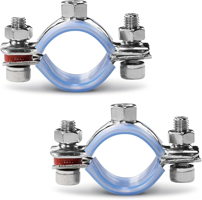 AKIHISA 2 Pcs 304 Stainless Steel Pipe Supports, Wall Mount Ceiling Mount Pipe Hanger, Pipe Holder for OD Pipe 48-51MM
