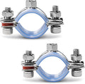 AKIHISA 2 Pcs 304 Stainless Steel Pipe Supports, Wall Mount Ceiling Mount Pipe Hanger, Pipe Holder for OD Pipe 38-40MM