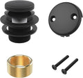 Matte Black Bath Tub Drain and Overflow Kit, Universal All Metal Tip-Toe Bathtub Drain Replacement Kit with Fine/Coarse Thread
