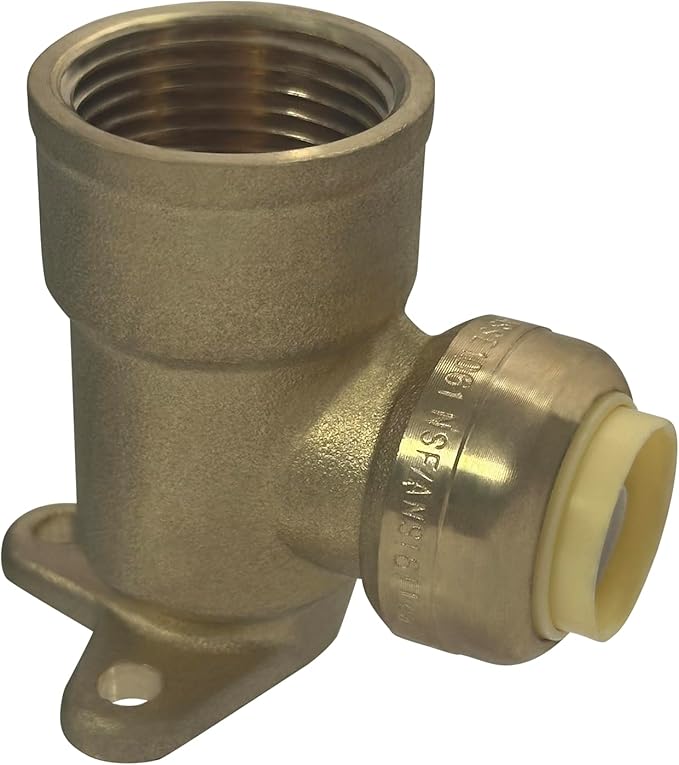 XFITTING Push Fit 1/2 Inch x 3/4 Inch Female NPT Elbow with Drop Ear, 10 Pieces