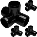 FORMUFIT 1-1/4” 4-Way Tee Furniture Grade PVC Fitting in Black, Made in USA, UV-Resistant, Impact-Proof, 1.660” Actual Socket Diameter (Pack of 4) - F1144WT-BK-4