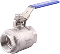 DERNORD Stainless Steel 304 Ball Valve, Full Port Heavy Duty for WOG with Locking Device (1-1/2" NPT)