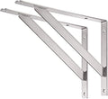 YUMORE 14" Stainless Steel Shelf Bracket, Max Load: 550lb Heavy Duty Solid Shelf Support Corner Brace Joint Right Angle Bracket, Pack of 2