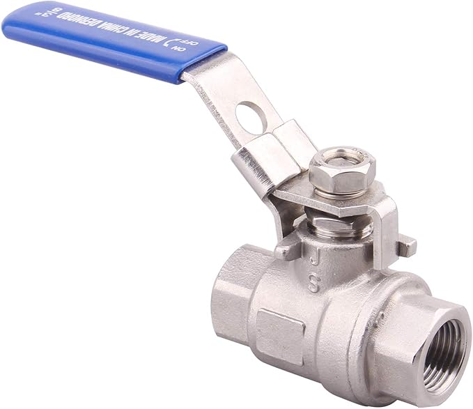 DERNORD Stainless Steel 304 Ball Valve, Full Port Heavy Duty for WOG with Locking Device (3/8" NPT)