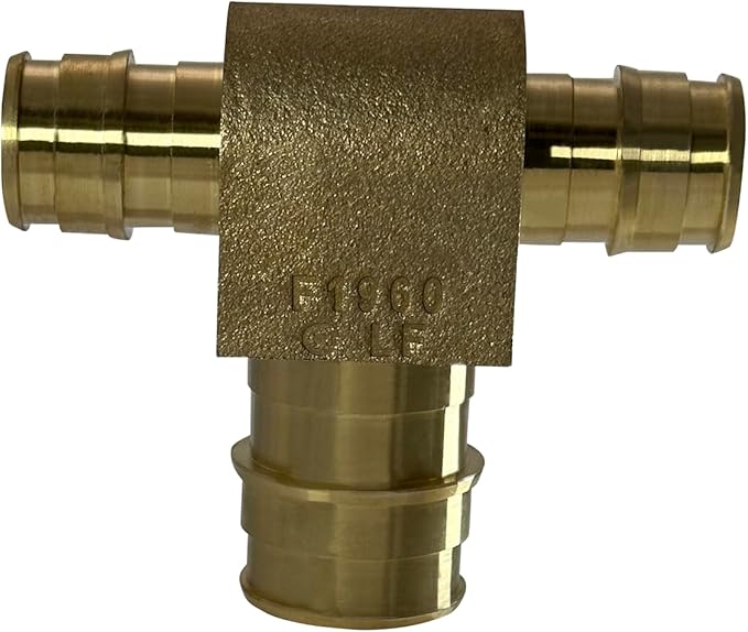 XFITTING Pex A 1/2 Inch x 1/2 Inch x 3/4 Inch Pex A Tee, 201-1-6=2XX, 2 Pieces