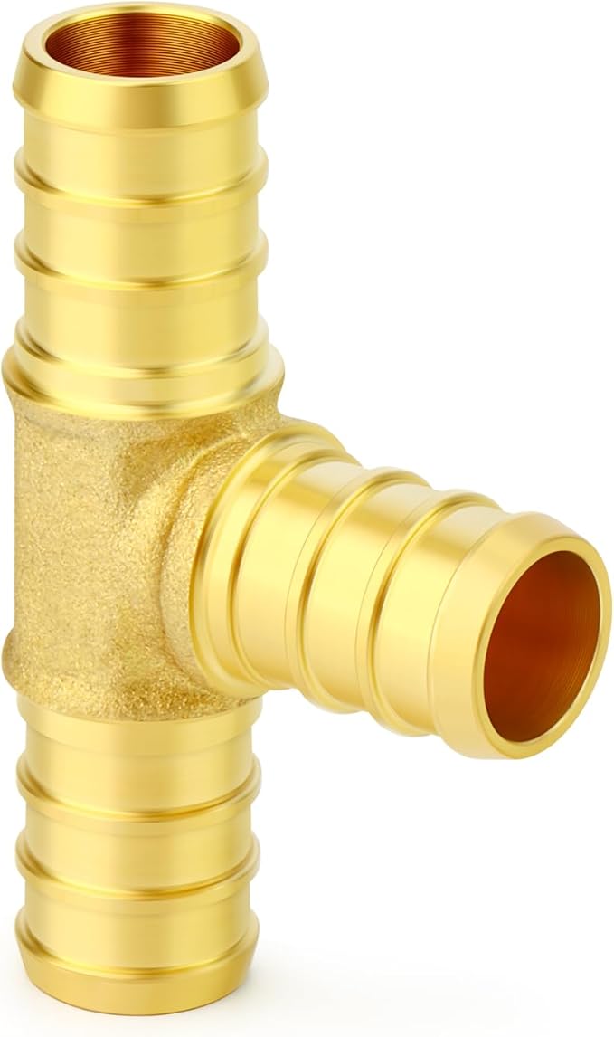 GASHER 20Pcs No Lead Brass 1/2" Pex Tee Fittings, 1/2 Inch Pex Fittings for Pex Tubing