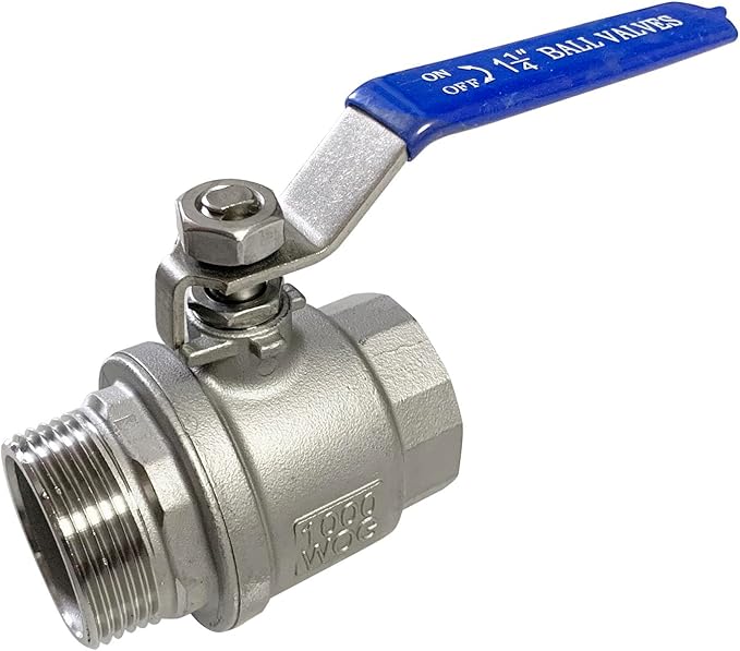 1-1/4" Male to Female Thread Full Port Ball Valves NPT 304 Stainless Steel for Water Oil Gas WOG1000