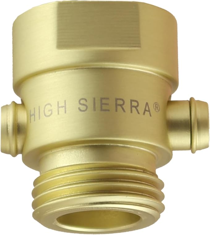 High Sierra® - Shower Head Pause & Pressure Control Valve - Solid Metal – Push-Button Valve Easily Controls the Flow of Water or Shuts It Off to Just a Trickle - Brushed Gold Finish
